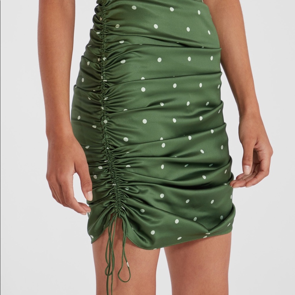 For Love and Lemons Paula Ruched Dress Juniper XS - Picture 4 of 4
